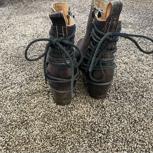 Bed Stu Blaire Stacked Heel Leather Ankle Boots Black Size 6 - Picture 11 of 11